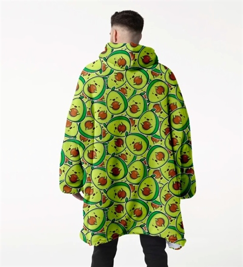 Huggie - Kawaii Avocado - Giant Blanket Hoodie - Kæmpe Tæppe Hættetrøje